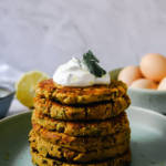 Jessica Lowe | Pea Goats cheese and zucchini fritters